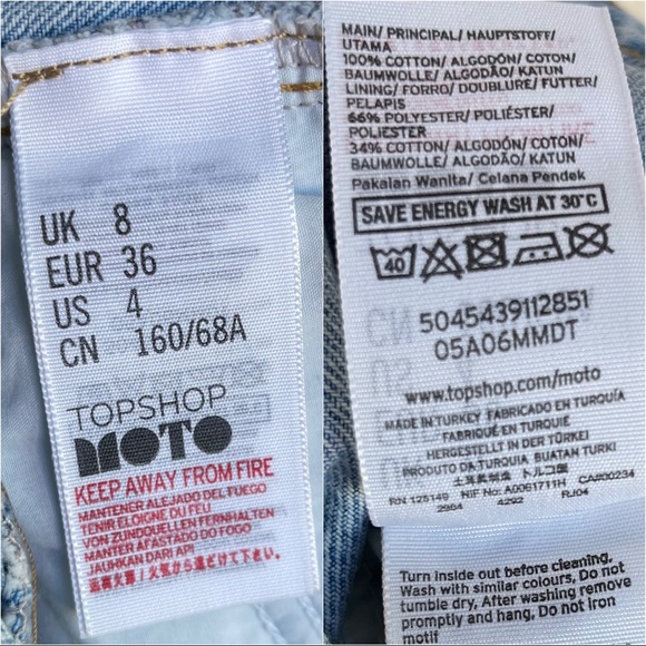 ✨TopShop Moto | Floral Embroidered Mom Denim Jean Shorts - Picture 7 of 9